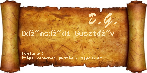 Dömsödi Gusztáv névjegykártya